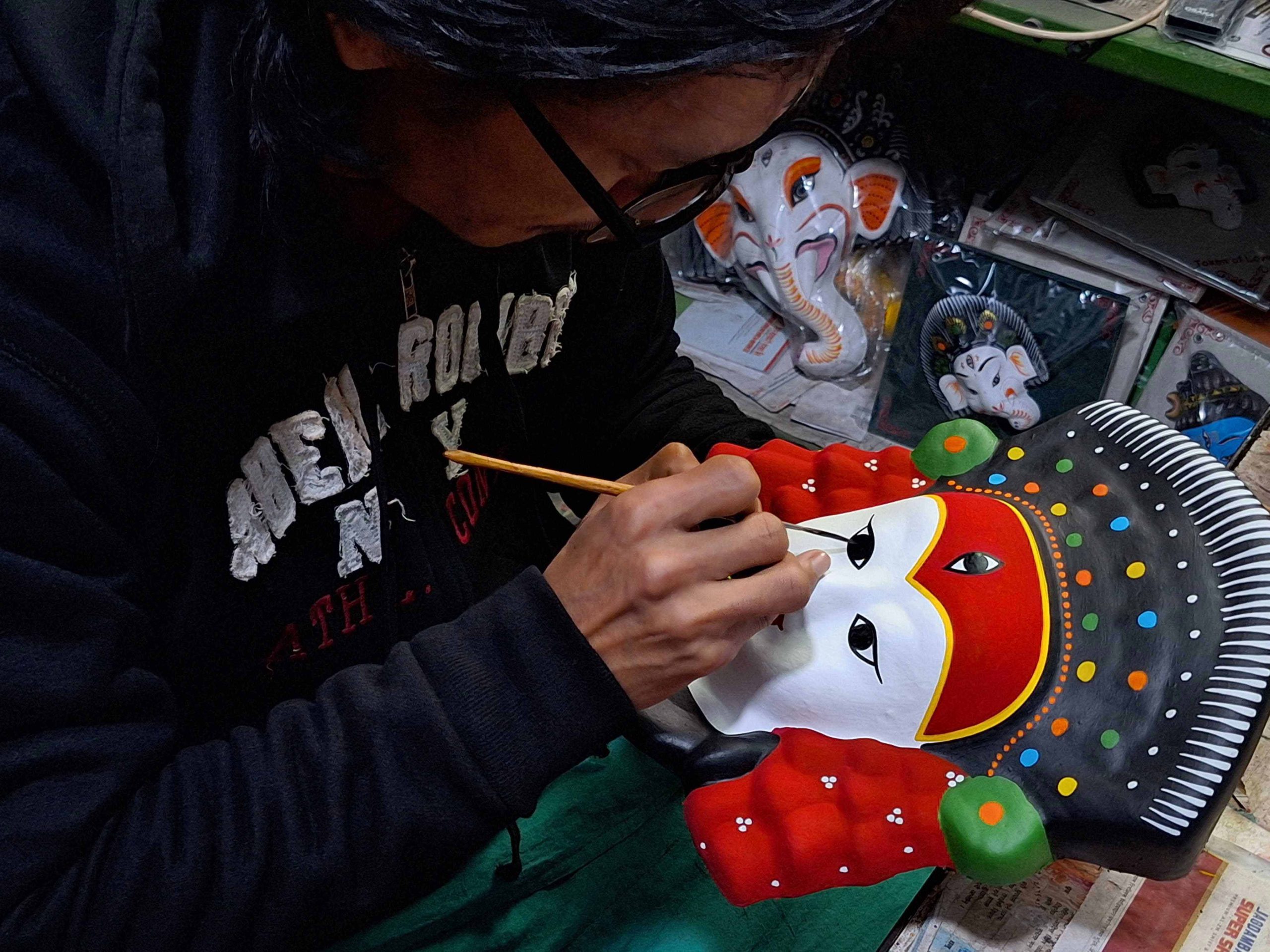 Impact of crafts in Nepal; Mask Painting